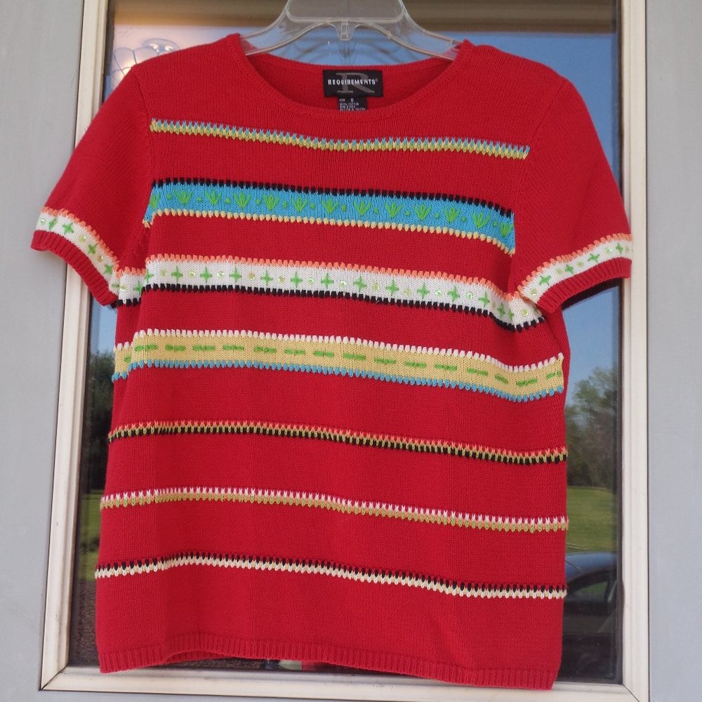 VINTAGE embroidered & sequin detail 90s sweater - Picture 3 of 10